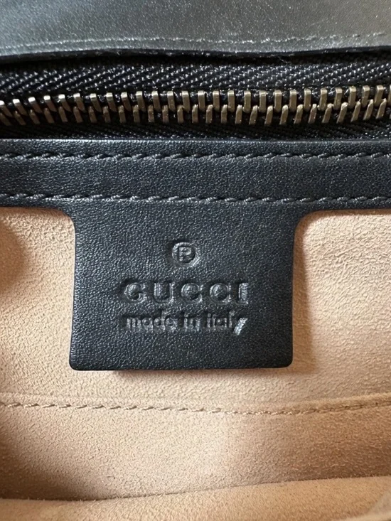 Gucci GG Black Quilted Marmont Leather Shoulder Bag with Gold Hardware - Picture 6 of 8